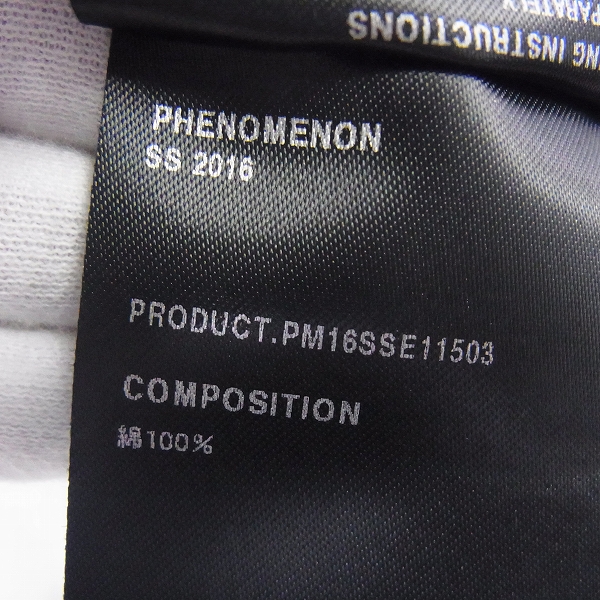 実際に弊社で買取させて頂いたPHENOMENON/フェノメノン 半袖 Tシャツ ホワイト×ブラック/Mの画像 6枚目