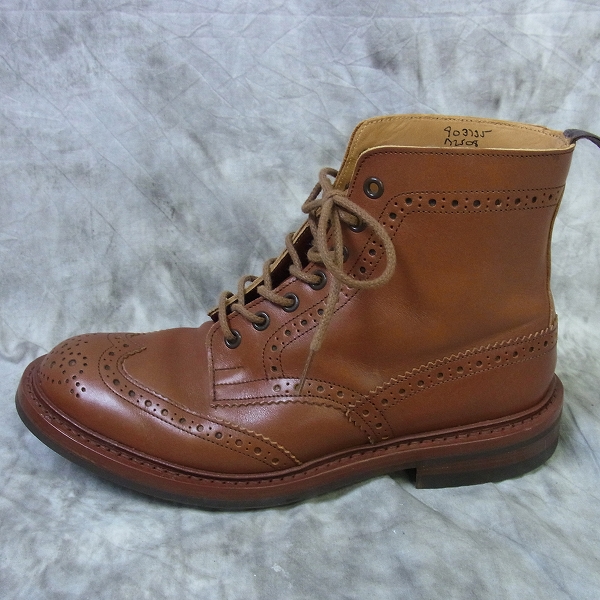 実際に弊社で買取させて頂いたTricker's /トリッカーズ カントリーブーツ ウィングチップ ブラウン/72508/8の画像 5枚目