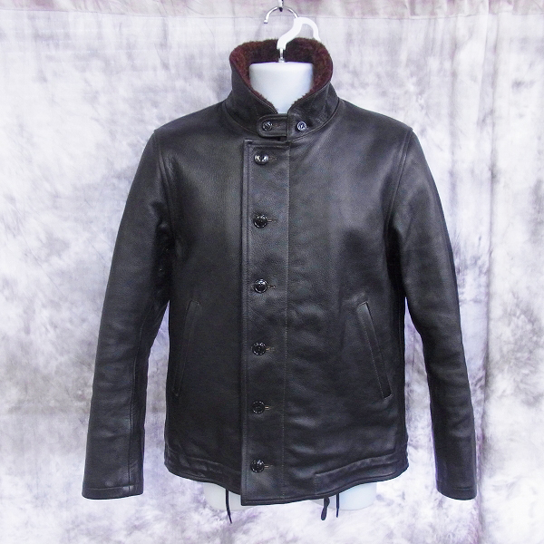 実際に弊社で買取させて頂いたCOOTIE/クーティー 13AW Commodore Deck Jacket N-1 レザー デッキジャケット Lの画像 1枚目