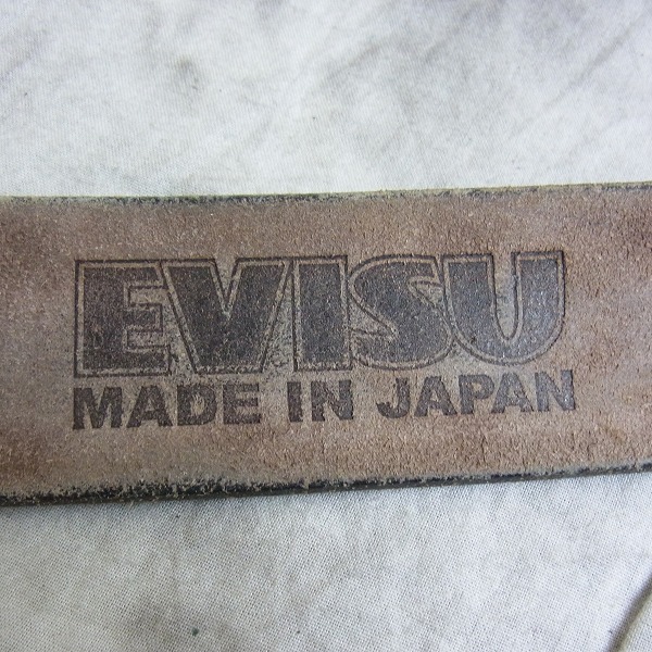 実際に弊社で買取させて頂いたEVISU/エヴィス  モノグラムデザイン レザーベルト/ブラウンの画像 2枚目