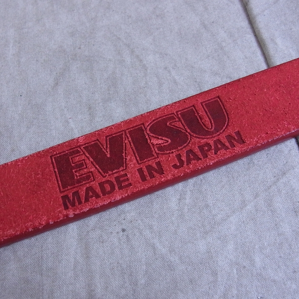 実際に弊社で買取させて頂いたEVISU/エヴィス ロゴ入り ファッションベルト レッド系の画像 1枚目