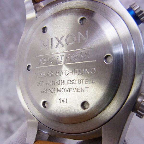 実際に弊社で買取させて頂いたNIXON/ニクソン THE 48-20 CHRONO/クロノ レザー 腕時計の画像 4枚目