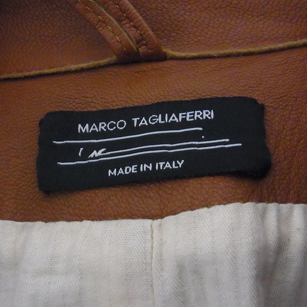 実際に弊社で買取させて頂いたMARCO TAGLIAFERRI/マルコタリアフェリ レザージャケット ブラウン系 48の画像 2枚目