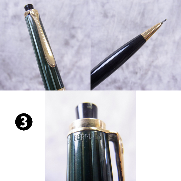 実際に弊社で買取させて頂いたPELIKAN/ペリカン 350/450等 ビンテージペンシル 黒金緑 3点SETの画像 4枚目