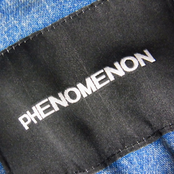 実際に弊社で買取させて頂いたPHENOMENON/フェノメノン デニムライダースジャケット Lの画像 2枚目