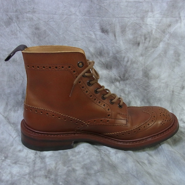 実際に弊社で買取させて頂いたTricker's /トリッカーズ カントリーブーツ ウィングチップ ブラウン/72508/8の画像 4枚目