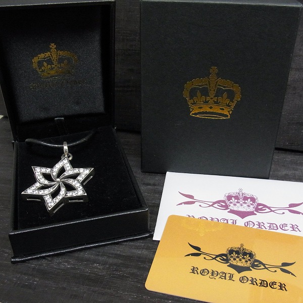 実際に弊社で買取させて頂いた★【ギャラ付】ROYAL ORDER/ロイヤルオーダー SP860 star cross/スタークロスw/CZペンダント ネックレスの画像 6枚目