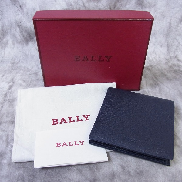 実際に弊社で買取させて頂いたBALLY/バリー 二つ折り財布/ウォレット カーフレザー ネイビーの画像 6枚目