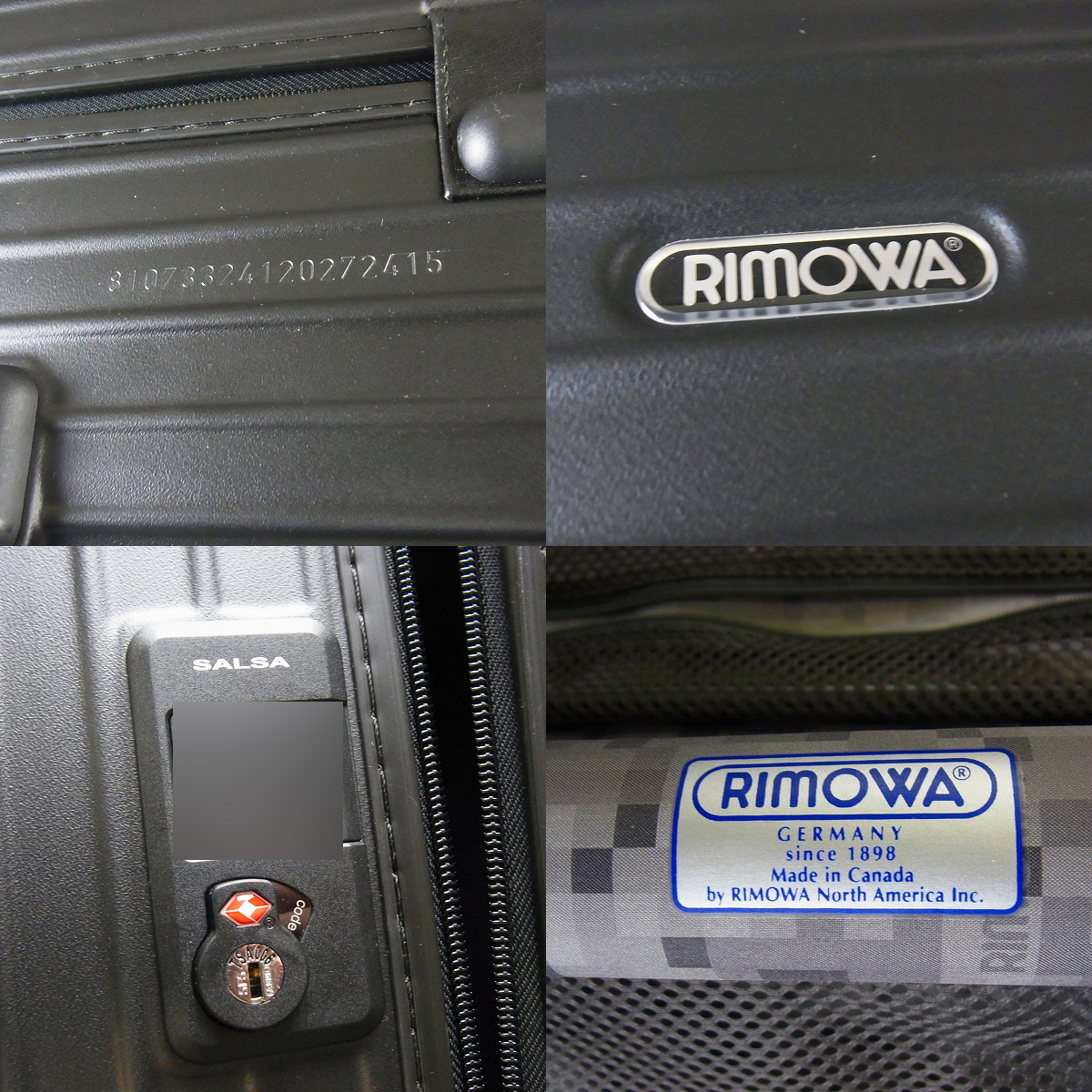 RIMOWA/リモワ サルサ マルチホイール/4輪 87L 810.73/ブラック/98Lの