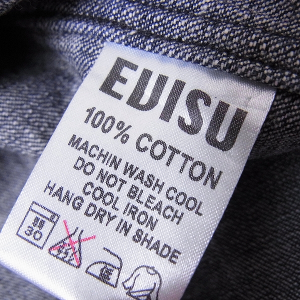 実際に弊社で買取させて頂いたEVISU/エヴィス プルオーバー デニムシャツ インディゴブルー 36の画像 4枚目