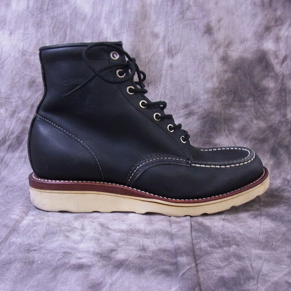 実際に弊社で買取させて頂いたCHIPPEWA/チペワ モックトゥブーツ 90215 ブラック 7 1/2 Eの画像 5枚目