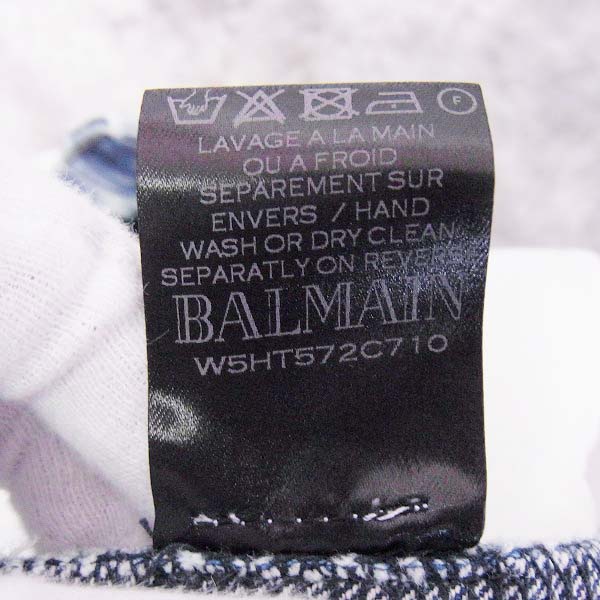 実際に弊社で買取させて頂いたBALMAIN/バルマン ブリーチバイカー デニムパンツ W5HT572C710/16SS/32の画像 7枚目