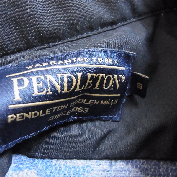 実際に弊社で買取させて頂いたPENDLETON/ペンドルトン ネイティブ柄ウールシャツ ブルー系 Sの画像 2枚目