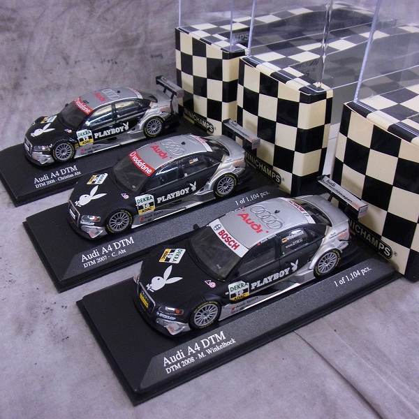 実際に弊社で買取させて頂いたMINICHAMPS/ミニチャンプス 1/43 ミニカー アウディA4 DTM PLAYBOY 3点SETの画像 4枚目