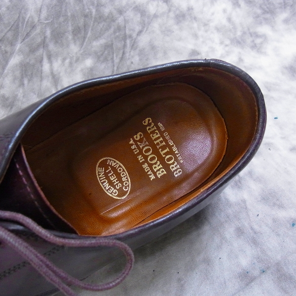 実際に弊社で買取させて頂いたALDEN×BROOKS BROTHERS/オールデン×ブルックスブラザーズ コードバン ストレートチップ 06608/6 1/2 Dの画像 7枚目