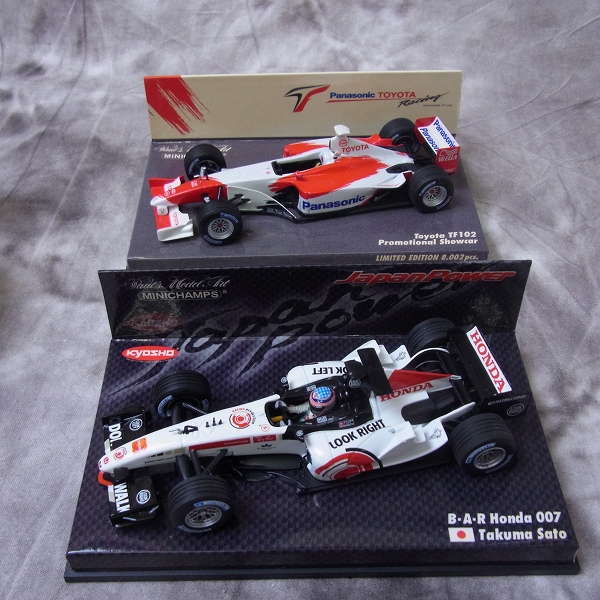 実際に弊社で買取させて頂いたMINICHAMPS/ミニチャンプス 1/43 スケール Toyota TF102/TF101等 4点SETの画像 2枚目