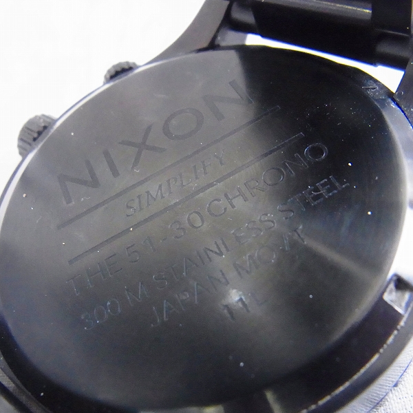 実際に弊社で買取させて頂いたNIXON/ニクソン SIMPLIFY THE 51-30 クロノグラフ オールブラック/腕時計の画像 5枚目