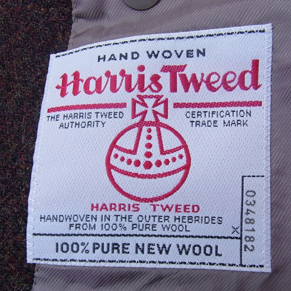 実際に弊社で買取させて頂いたTOMORROWLAND×HARRIS TWEED/トゥモローランド×ハリスツイード テーラードジャケット 46の画像 3枚目