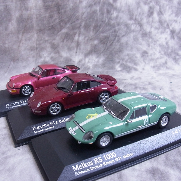 実際に弊社で買取させて頂いたMINICHAMPS/ミニチャンプス 1/43 ミニカー ポルシェ 911/Melkus RS 1000/3点SET