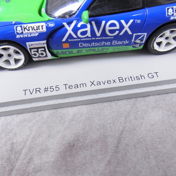 実際に弊社で買取させて頂いたSPARK/スパーク 1/43 ミニカー TVR 55 TEAM Xavex British GTの画像 2枚目