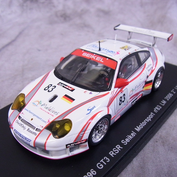 実際に弊社で買取させて頂いたSPARK/スパーク 1/43 ミニカー ポルシェ 996GT3RSR Seikei ＃83 ルマン2006/S0971 