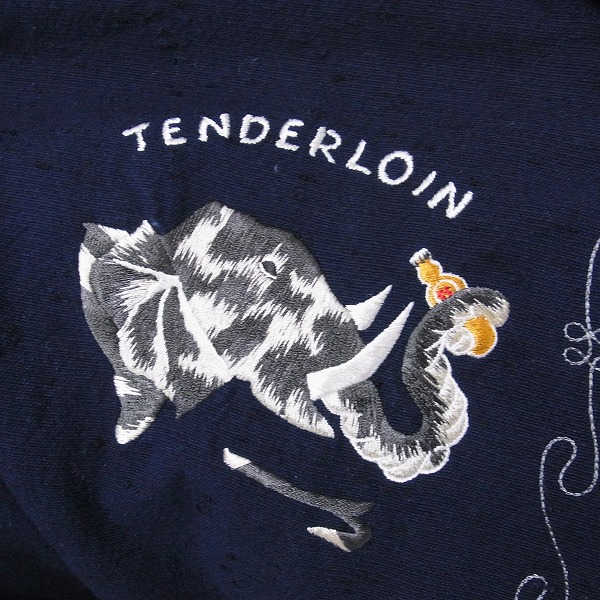 TENDERLOIN/テンダーロイン 象刺繍 ジップアップジャケット ネイビー