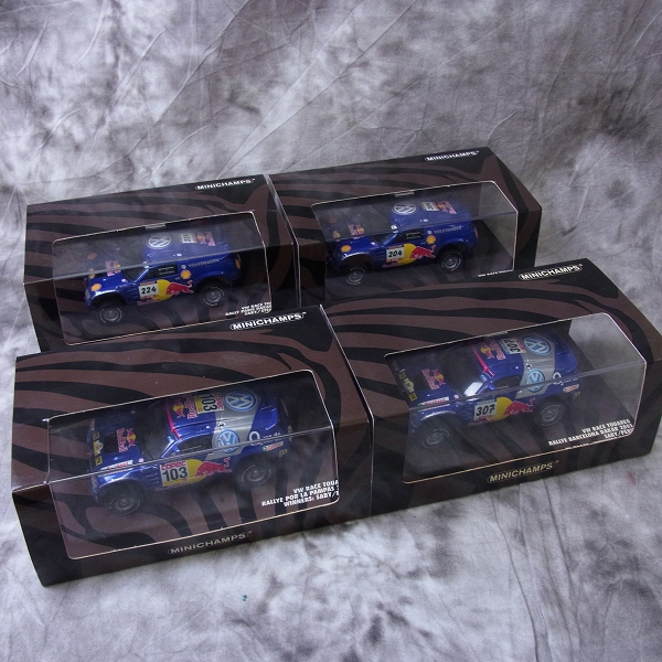 実際に弊社で買取させて頂いたMINICHAMPS/ミニチャンプス 1/43 VW RACE TOUARE RALLYE POR LA PAMPAS 2005等 4点SETの画像 5枚目