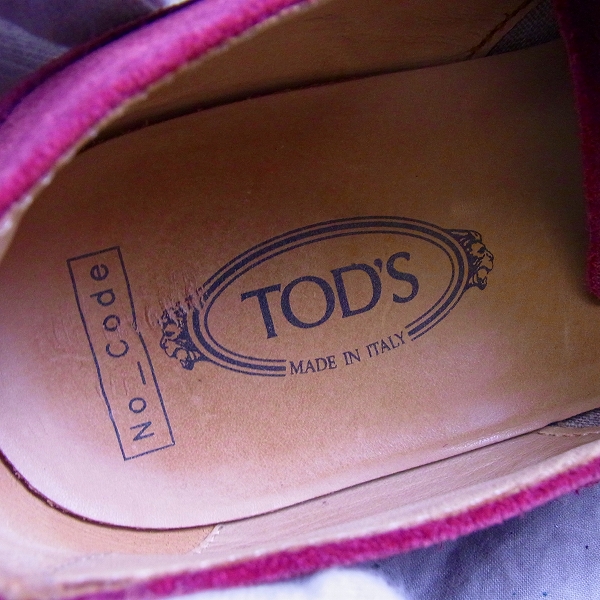 実際に弊社で買取させて頂いたTOD'S/トッズ ロゴ入りストレートチップ スエードシューズ 7の画像 6枚目