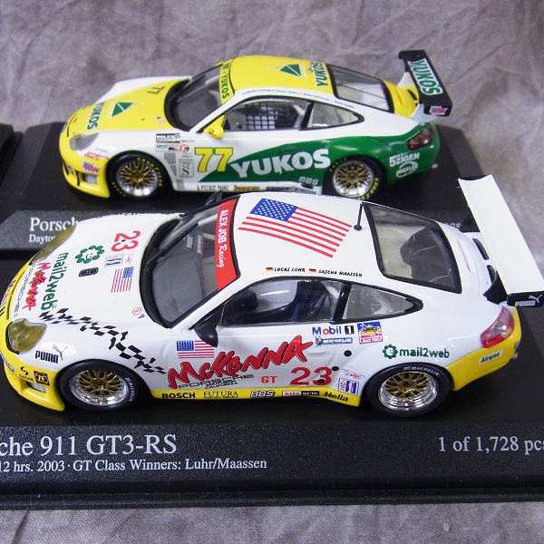 実際に弊社で買取させて頂いたMINICHAMPS/ミニチャンプス 1/43 ポルシェ996GTS/911GT-3 RS等 ミニカー4点SETの画像 2枚目