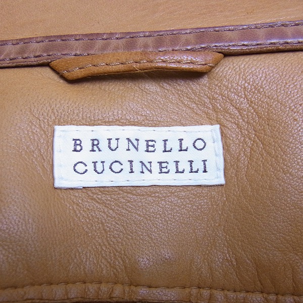 実際に弊社で買取させて頂いたBrunello Cucinelli/ブルネロクチネリ レザージャケット キャメル Mの画像 2枚目