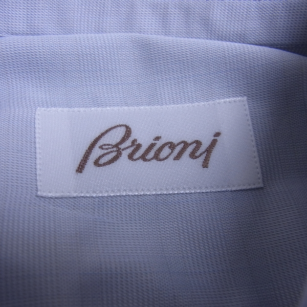 実際に弊社で買取させて頂いたBrioni/ブリオーニ コットン 長袖ドレスシャツ ライトブルー 39の画像 2枚目