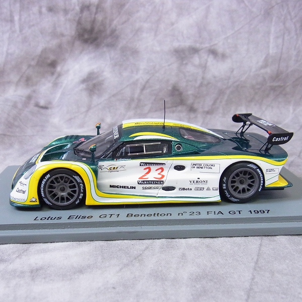 実際に弊社で買取させて頂いたSPARK/スパーク 1/43 ミニカー1997/Lotus Elise GT1 GBF UK LTD #23/S0183の画像 1枚目