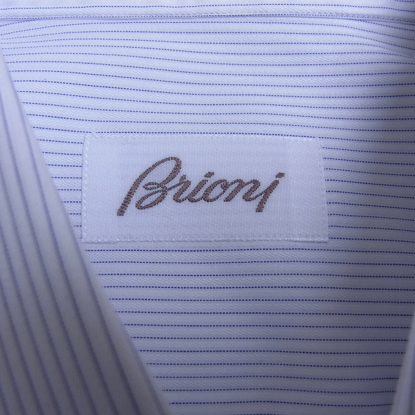 実際に弊社で買取させて頂いたBrioni/ブリオーニ コットン 長袖 ドレスシャツ ストライプ/ブルーライン 39の画像 5枚目