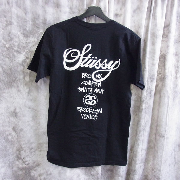 STUSSY/ステューシー SSリンクロゴ London Paris 半袖Tシャツ ブラック 