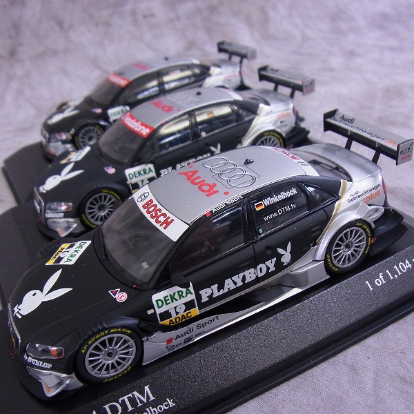 実際に弊社で買取させて頂いたMINICHAMPS/ミニチャンプス 1/43 ミニカー アウディA4 DTM PLAYBOY 3点SET