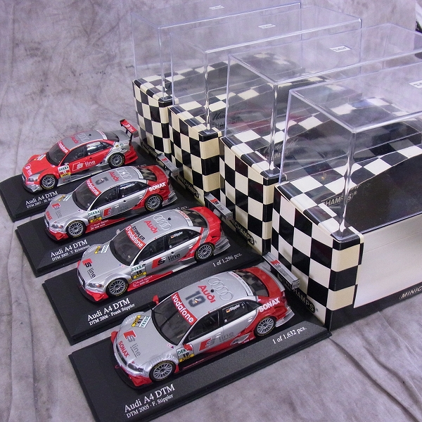 実際に弊社で買取させて頂いたMINICHAMPS/ミニチャンプス 1/43 ミニカー Audi DTM/アウディ 銀赤 4点SETの画像 6枚目