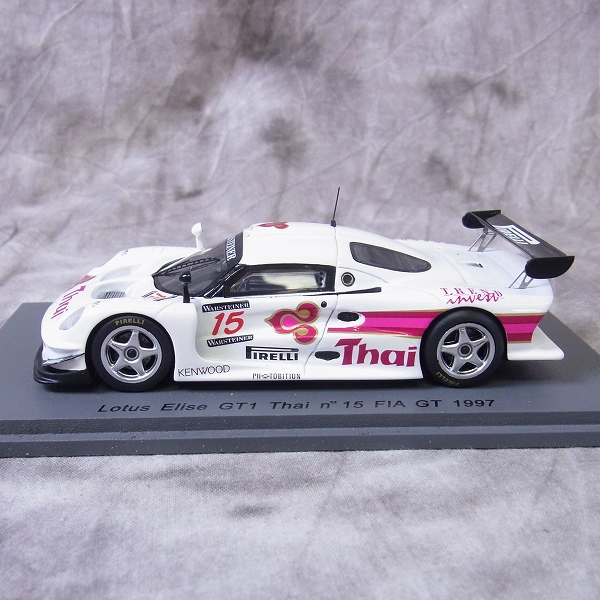 実際に弊社で買取させて頂いたSPARK/スパーク 1/43 ミニカー ロータス エリーゼ GT1 #15 1997 FIA GT/S0184の画像 1枚目