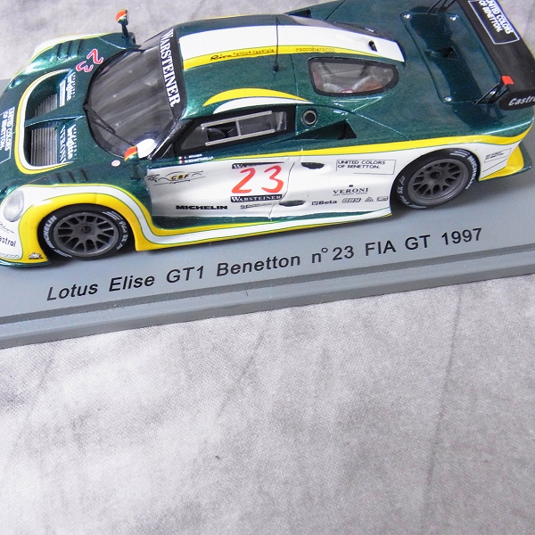 実際に弊社で買取させて頂いたSPARK/スパーク 1/43 ミニカー1997/Lotus Elise GT1 GBF UK LTD #23/S0183の画像 2枚目