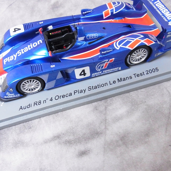 実際に弊社で買取させて頂いたSPARK/スパーク 1/43 ミニカー アウディ R8 Oreca Play Station ルマンテストカー2005/S0670の画像 2枚目