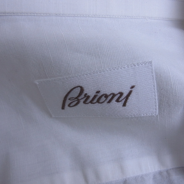 実際に弊社で買取させて頂いたBrioni/ブリオーニ コットン 長袖ドレスシャツ ホワイト 38/15の画像 2枚目