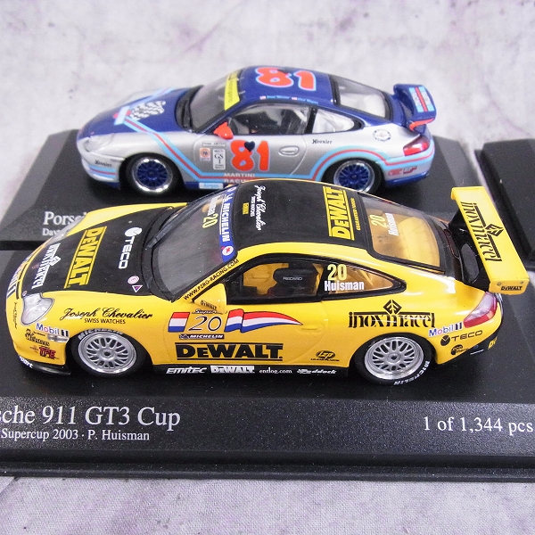 実際に弊社で買取させて頂いたMINICHAMPS/ミニチャンプス 1/43 ミニカー ポルシェ Porsche 911 GT3 Cup 4点SETの画像 1枚目