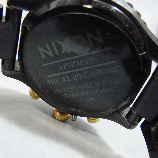 実際に弊社で買取させて頂いた★NIXON/ニクソン THE42-20 CHRONO/クロノ 腕時計 クォーツ デミ柄/A037-679【電池切れ】の画像 5枚目