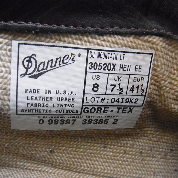 実際に弊社で買取させて頂いたDANNER/ダナー GORE-TEX マウンテンライト ブーツ ブラウン 30520X 8の画像 6枚目