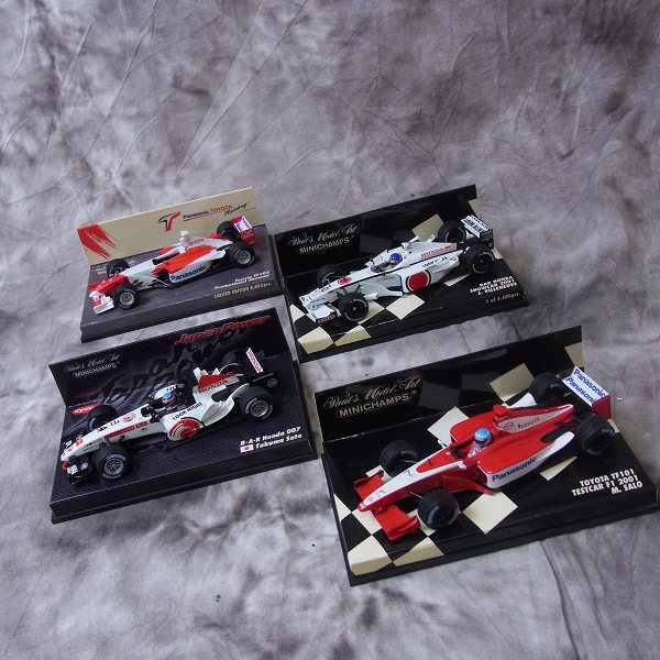 実際に弊社で買取させて頂いたMINICHAMPS/ミニチャンプス 1/43 スケール Toyota TF102/TF101等 4点SET