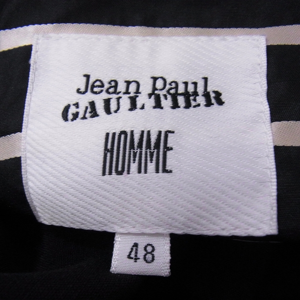 実際に弊社で買取させて頂いたJean Paul GAULTIER HOMME/ジャンポールゴルチエ オム ノッチドラペル サイドベンツ 3ボタン テーラードジャケット ブラック 48の画像 2枚目