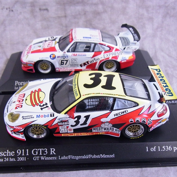 実際に弊社で買取させて頂いたMINICHAMPS/ミニチャンプス 1/43 ミニカー ポルシェ Porsche 911 GT3 R Evo等 4点SETの画像 2枚目