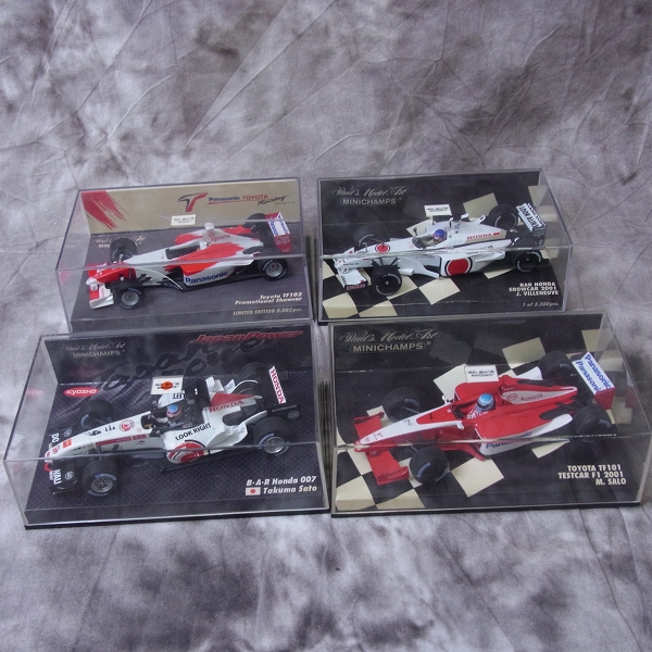 実際に弊社で買取させて頂いたMINICHAMPS/ミニチャンプス 1/43 スケール Toyota TF102/TF101等 4点SETの画像 3枚目