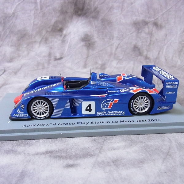 実際に弊社で買取させて頂いたSPARK/スパーク 1/43 ミニカー アウディ R8 Oreca Play Station ルマンテストカー2005/S0670の画像 1枚目