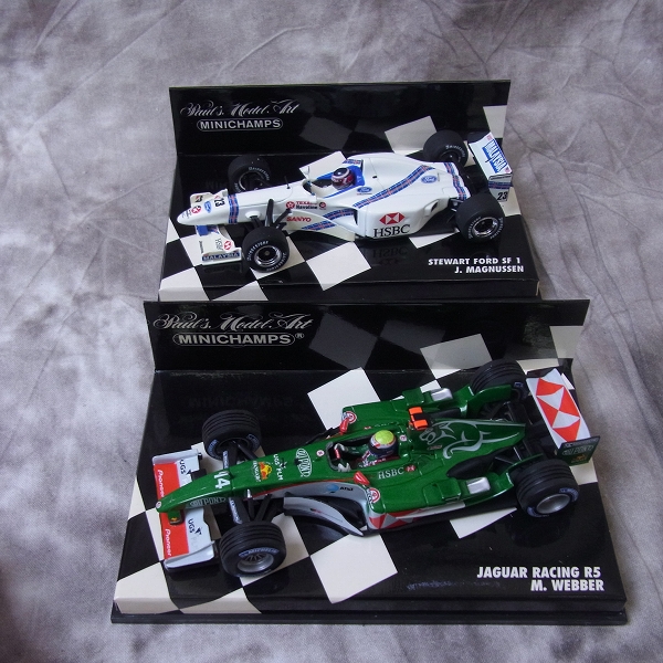 実際に弊社で買取させて頂いたMINICHAMPS/ミニチャンプス 1/43 McLaren MERCEDES MP 4/14/JAGUAR RACING R5等 4点SETの画像 1枚目