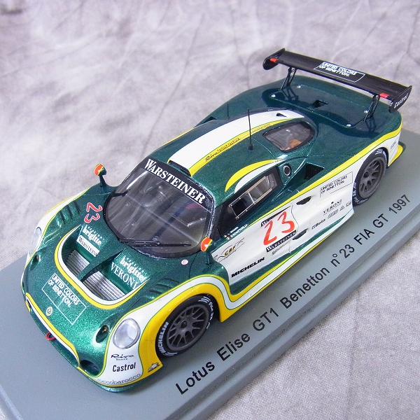 実際に弊社で買取させて頂いたSPARK/スパーク 1/43 ミニカー1997/Lotus Elise GT1 GBF UK LTD #23/S0183